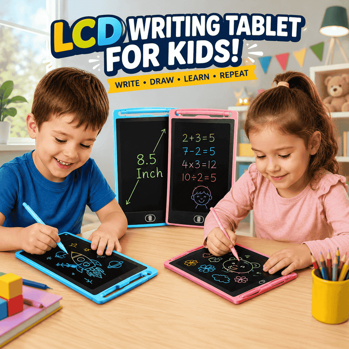 8.5" LCD Writing Tablet Multicolor Screen Writing Erasable Writing Board