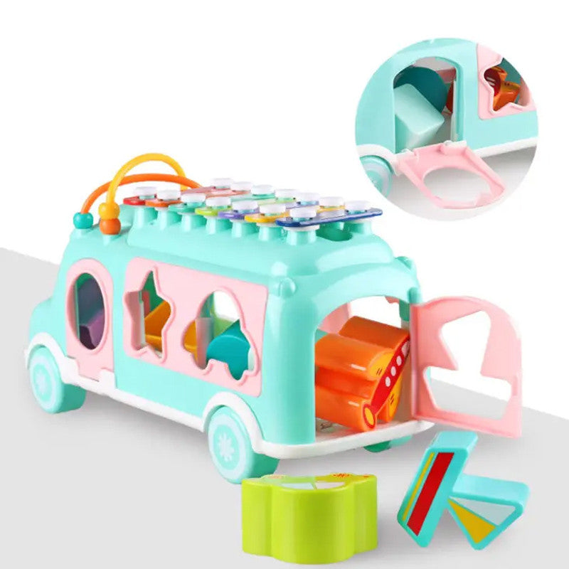 3 in 1 Music Xylophone Learning Bus for Kids (Random Color)