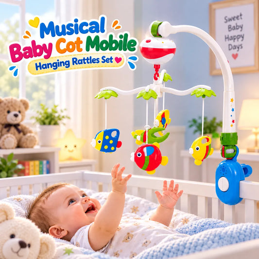 Loving Hut Musical Baby Cot Mobile with Colorful Hanging Rattles