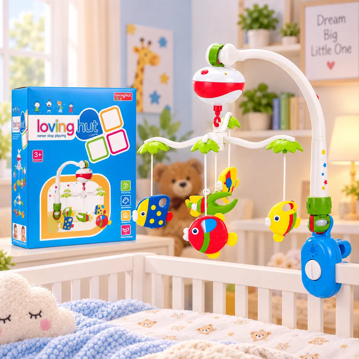 Loving Hut Musical Baby Cot Mobile with Colorful Hanging Rattles