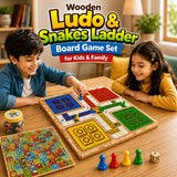 Wooden Ludo & Snakes Ladder Board Game Set for Kids & Family (Random Design | 7951)