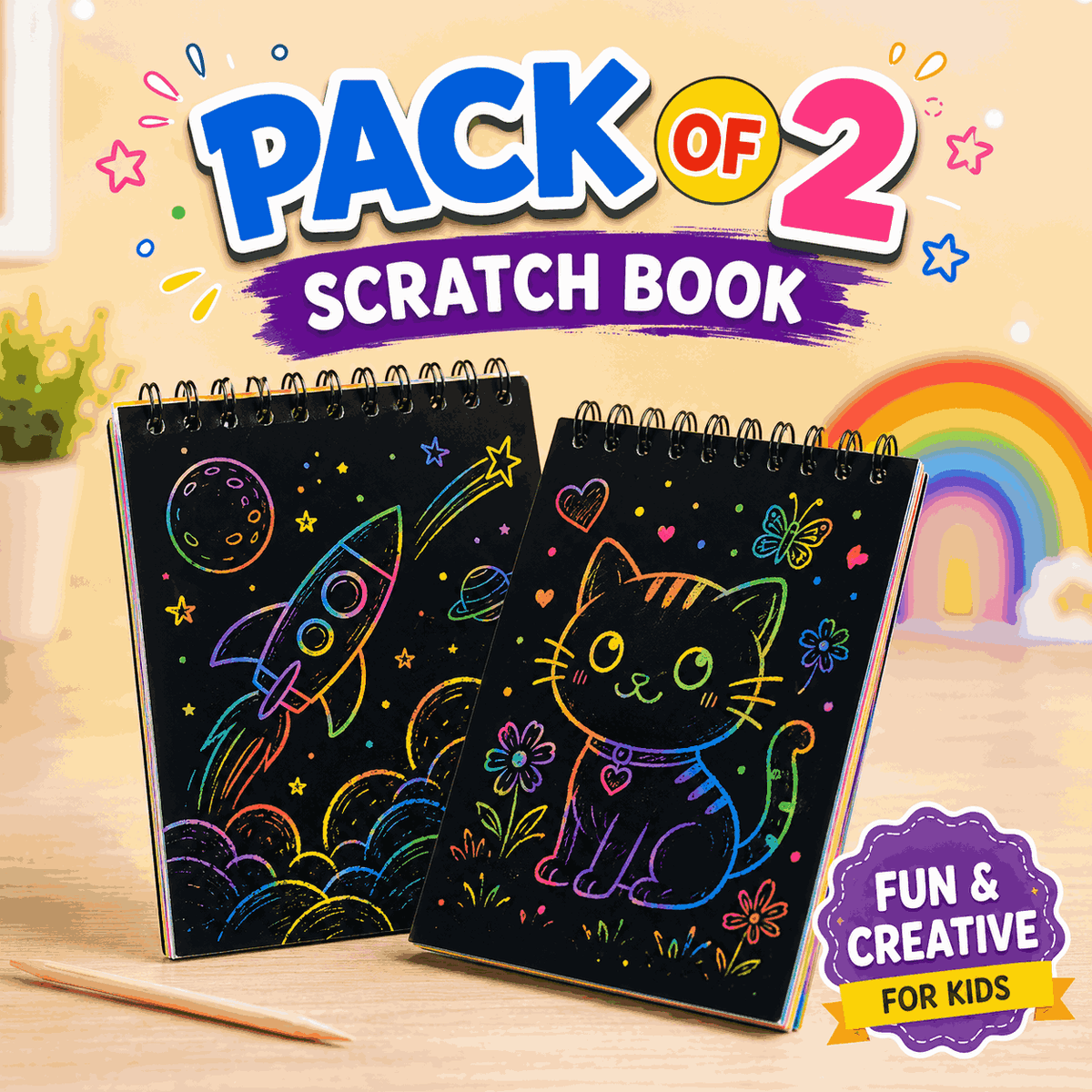 Magic Scratch Art Notebook Set for Kids (E-0014)