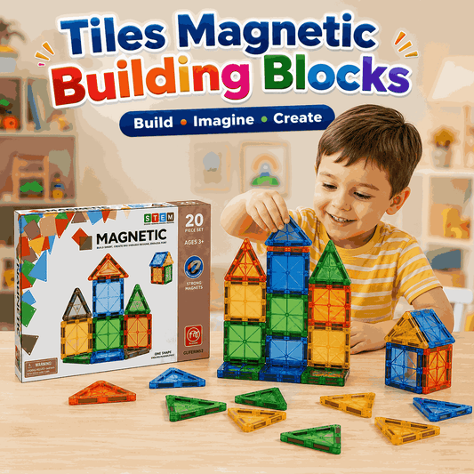 20 Pcs Magnetic Tiles Building Blocks Construction Set for Kids