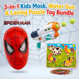 3-in-1 Kids Mask, Water Gun & Lacing Puzzle Toy Bundle (2025-34/648-28/BJ0053)