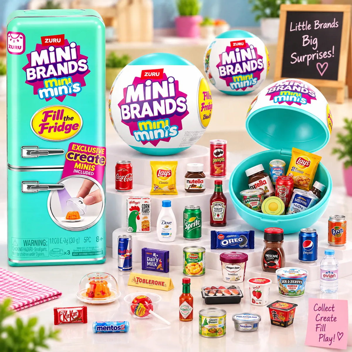 Mini Refrigerator Toy Set For Kids