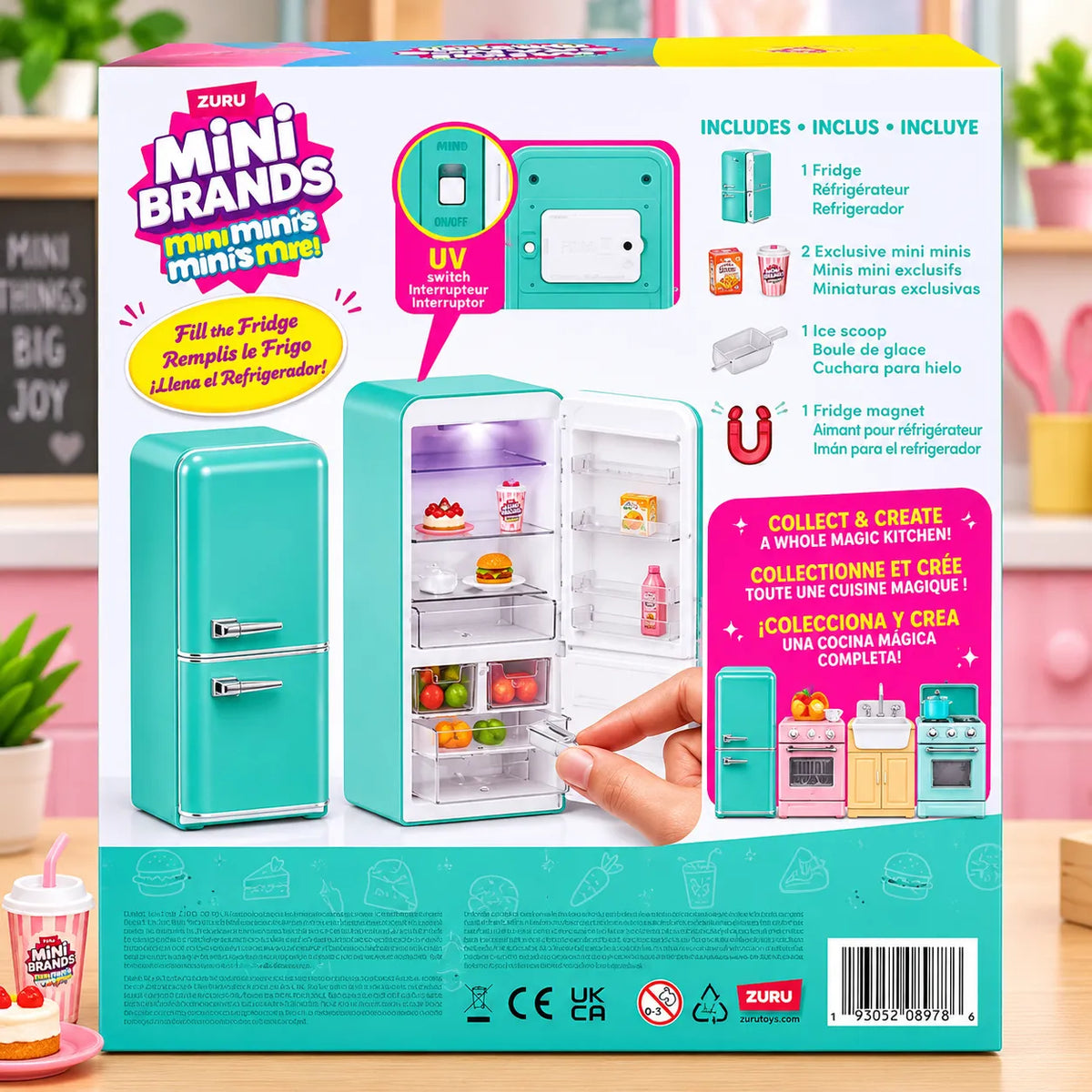 Mini Fridge Surprise Ball Food Collectible Toy with Miniature Food for Kids
