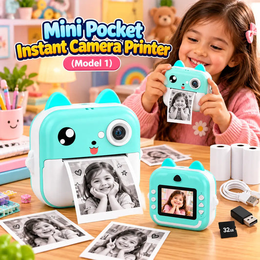 Kids Mini Pocket Instant Camera Printer with Thermal Printing