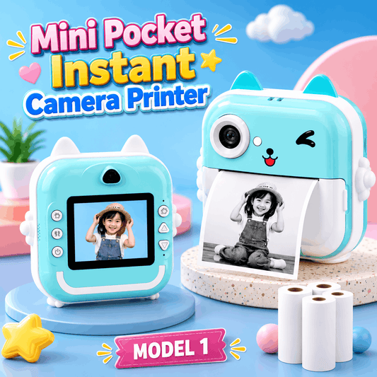 Mini Pocket Instant Camera Printer and Portable Thermal Print Camera for Kids