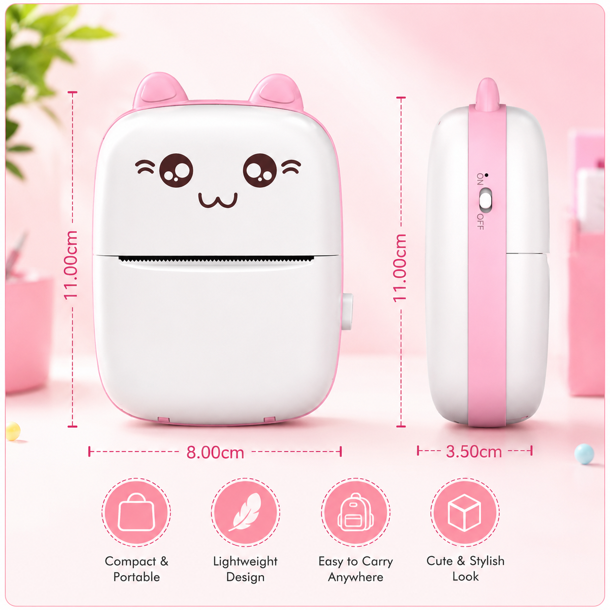 Pocket Inkless Mini Thermal Printer C9 Portable Bluetooth Wireless Printer