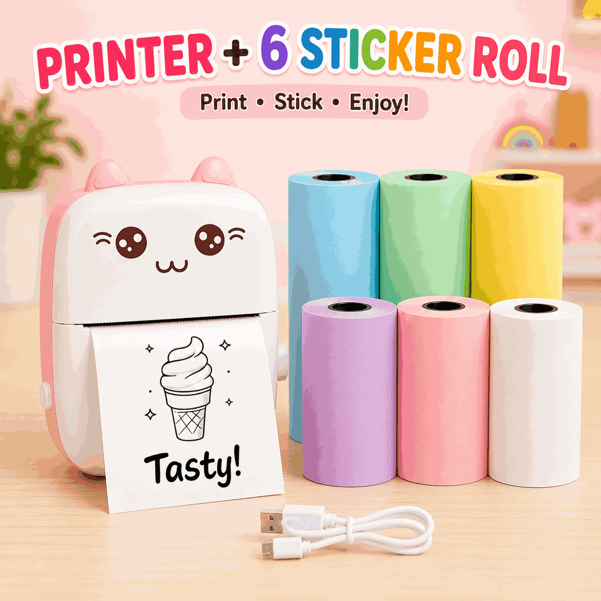 Pocket Inkless Mini Printer - Thermal Portable Bluetooth Wireless Mini Printer (C9)