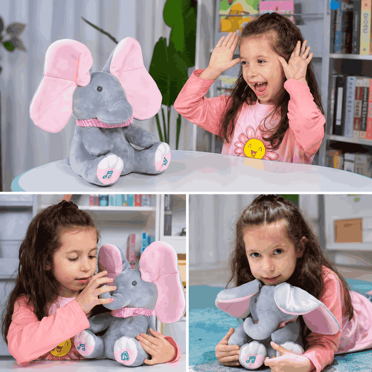 Musical Soft Peek-A-Boo Elephant Toy for Babies and Kids
