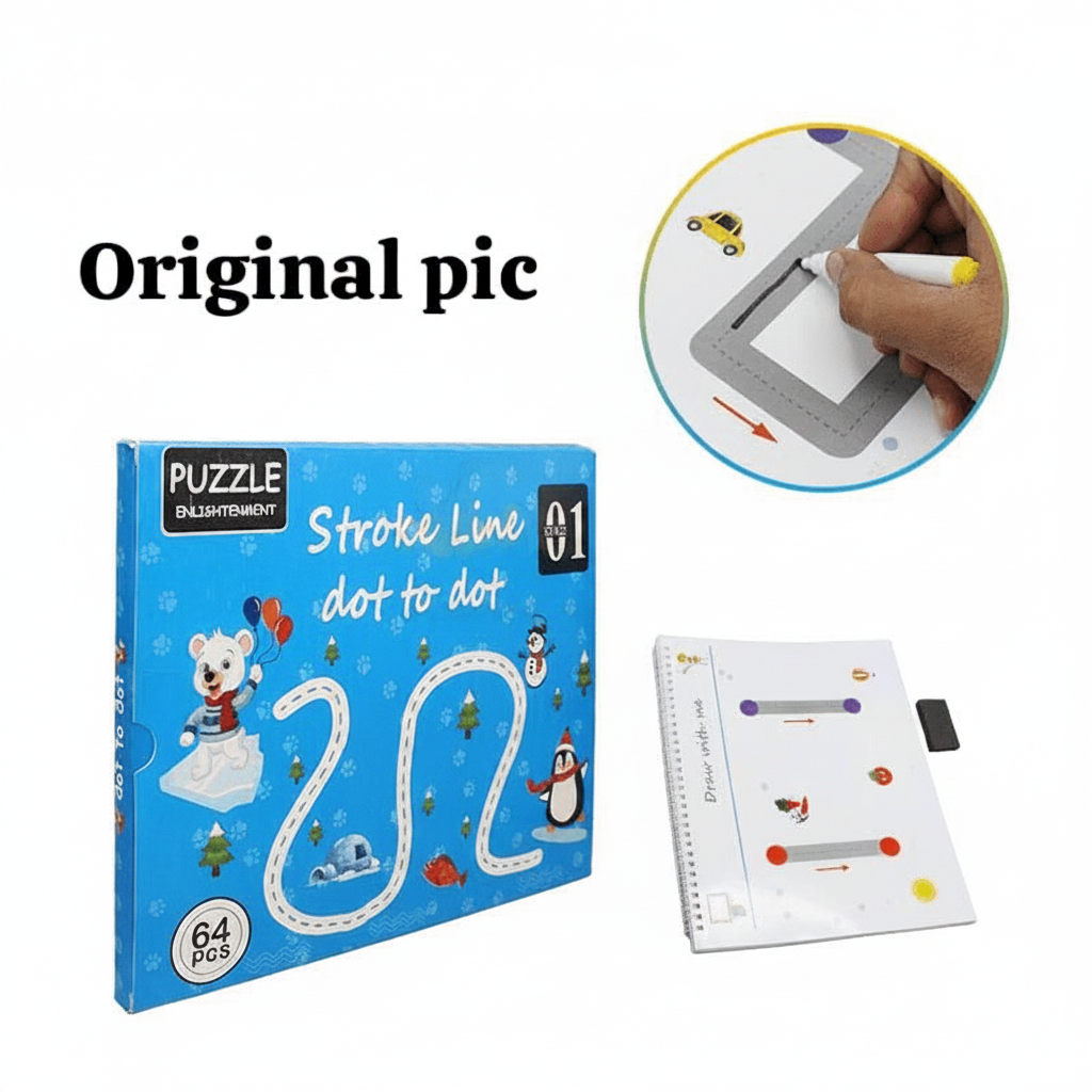 Stroke Line: Dot to dot Drawing & Writing Practice Book 64 Pages (555-2)
