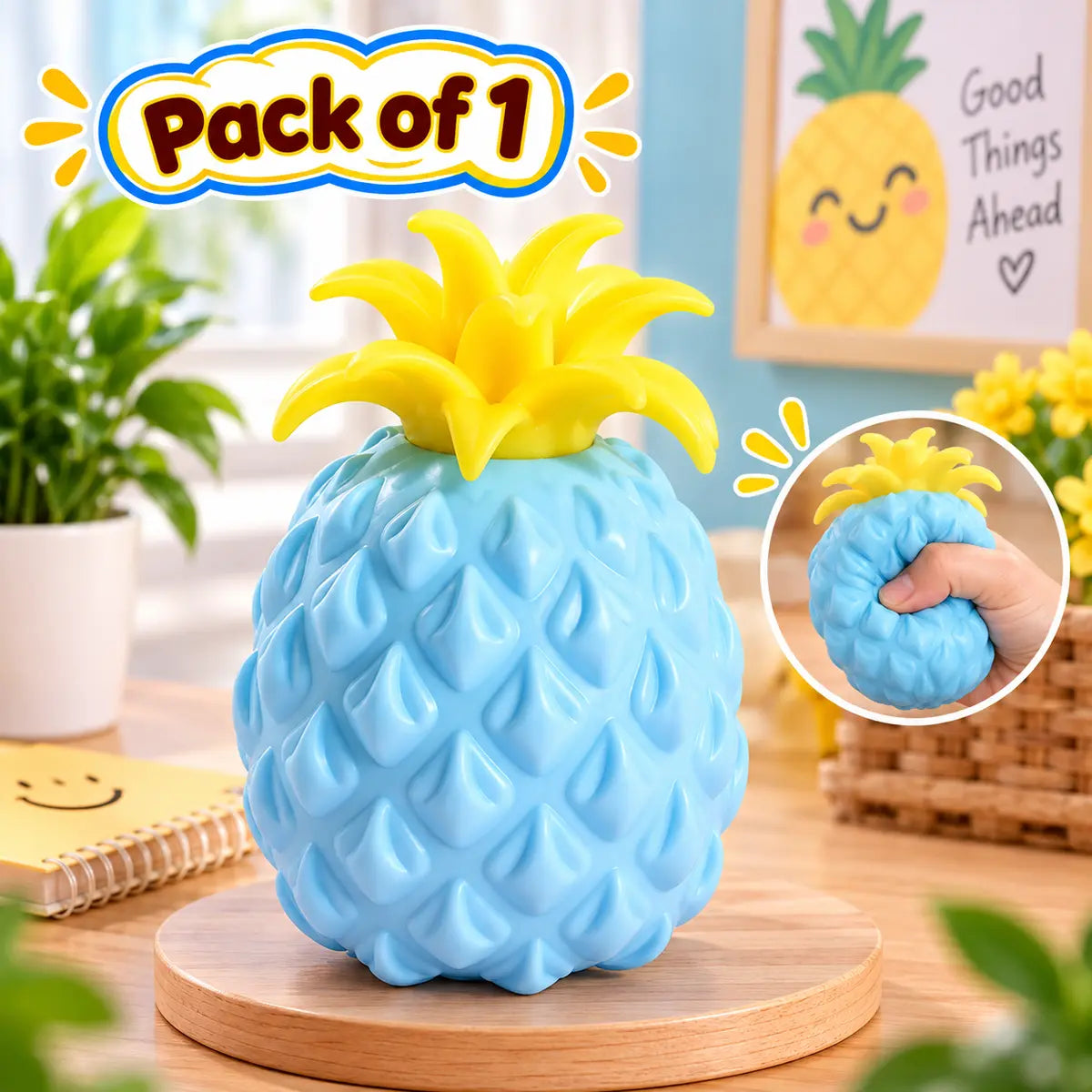 Cute Pineapple Squishy Stress Relief Toy Soft Squeeze Sensory Fidget Toy