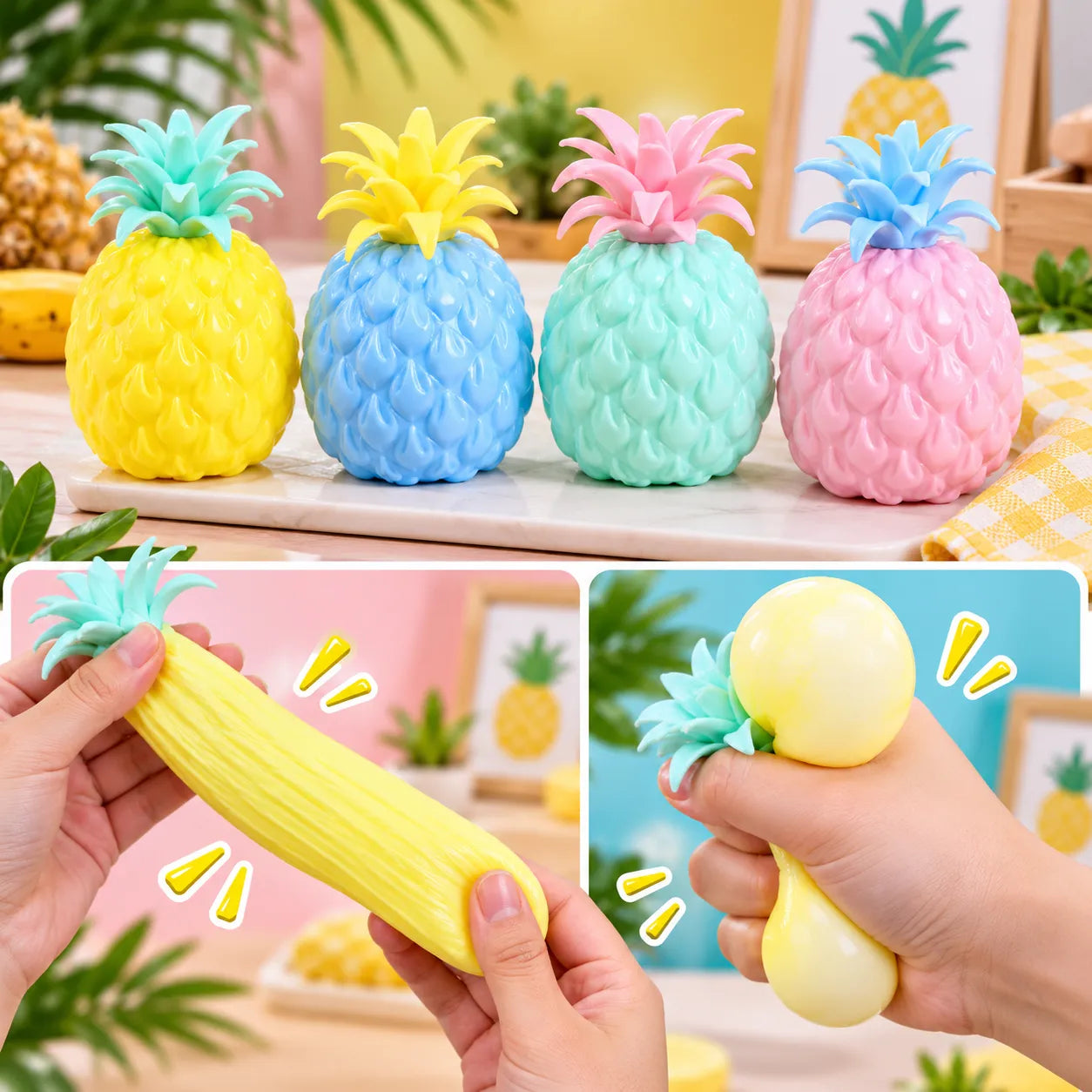 Cute Pineapple Squishy Stress Relief Toy Soft Squeeze Sensory Fidget Toy
