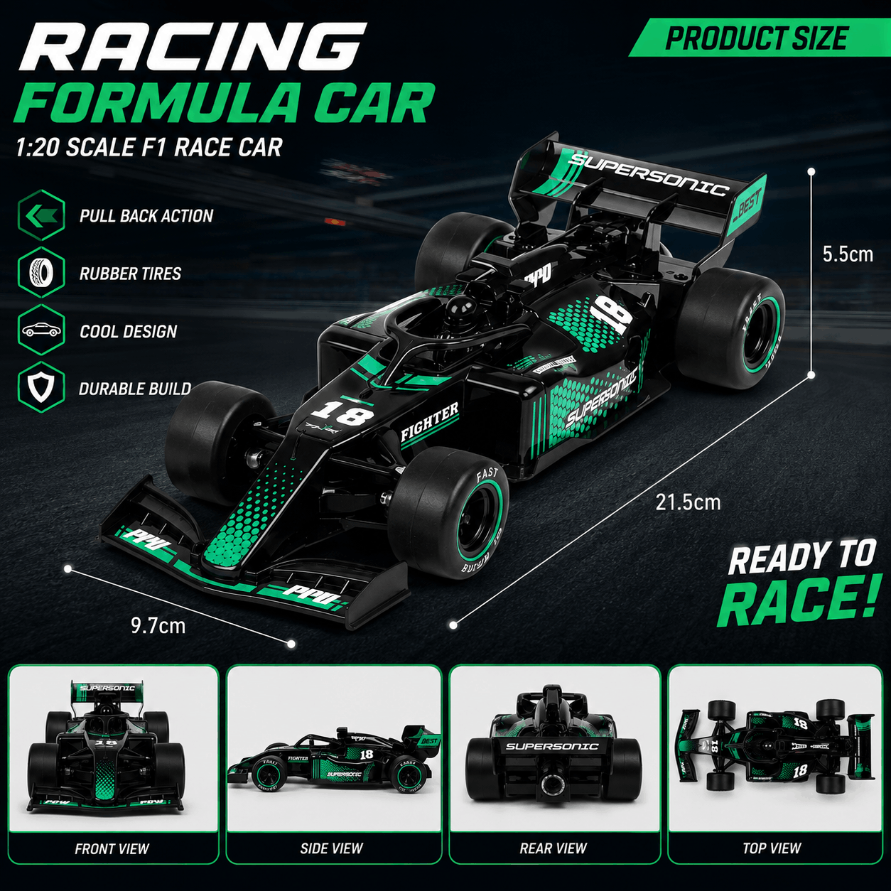 RC Drift Smoke Sports Formula Racing Car for Kids