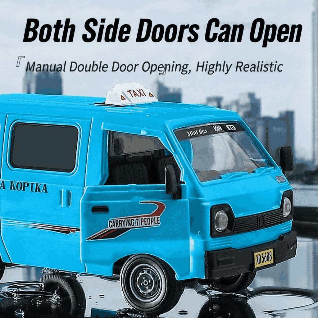 1:16 Scale Remote Control Taxi Van Toy with Lights for Kids