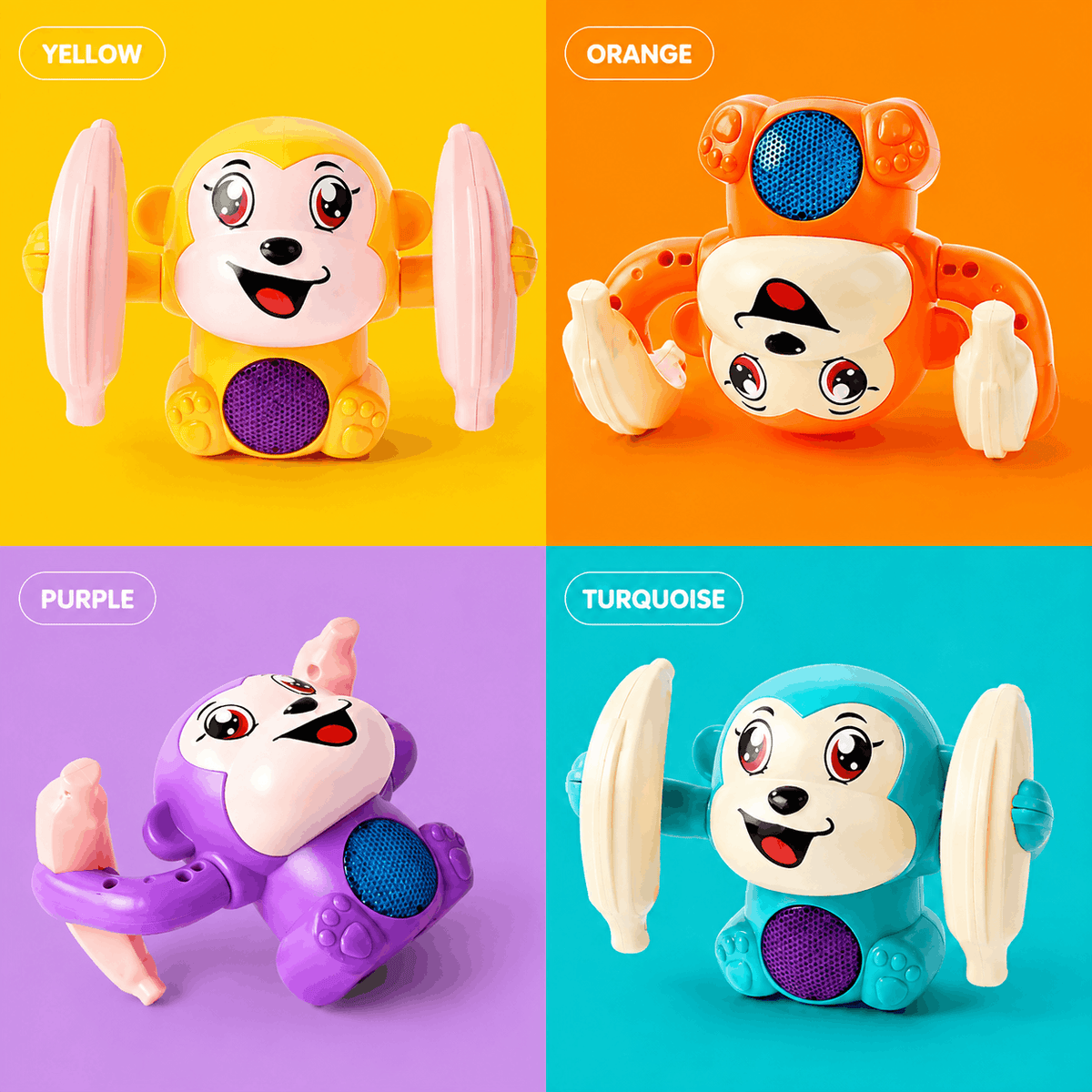 Rolling Banana Monkey Toys with Light & Music (826)