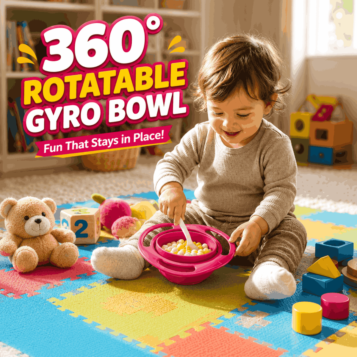 360° Rotatable Baby Feeding Gyro Bowl (A1386)