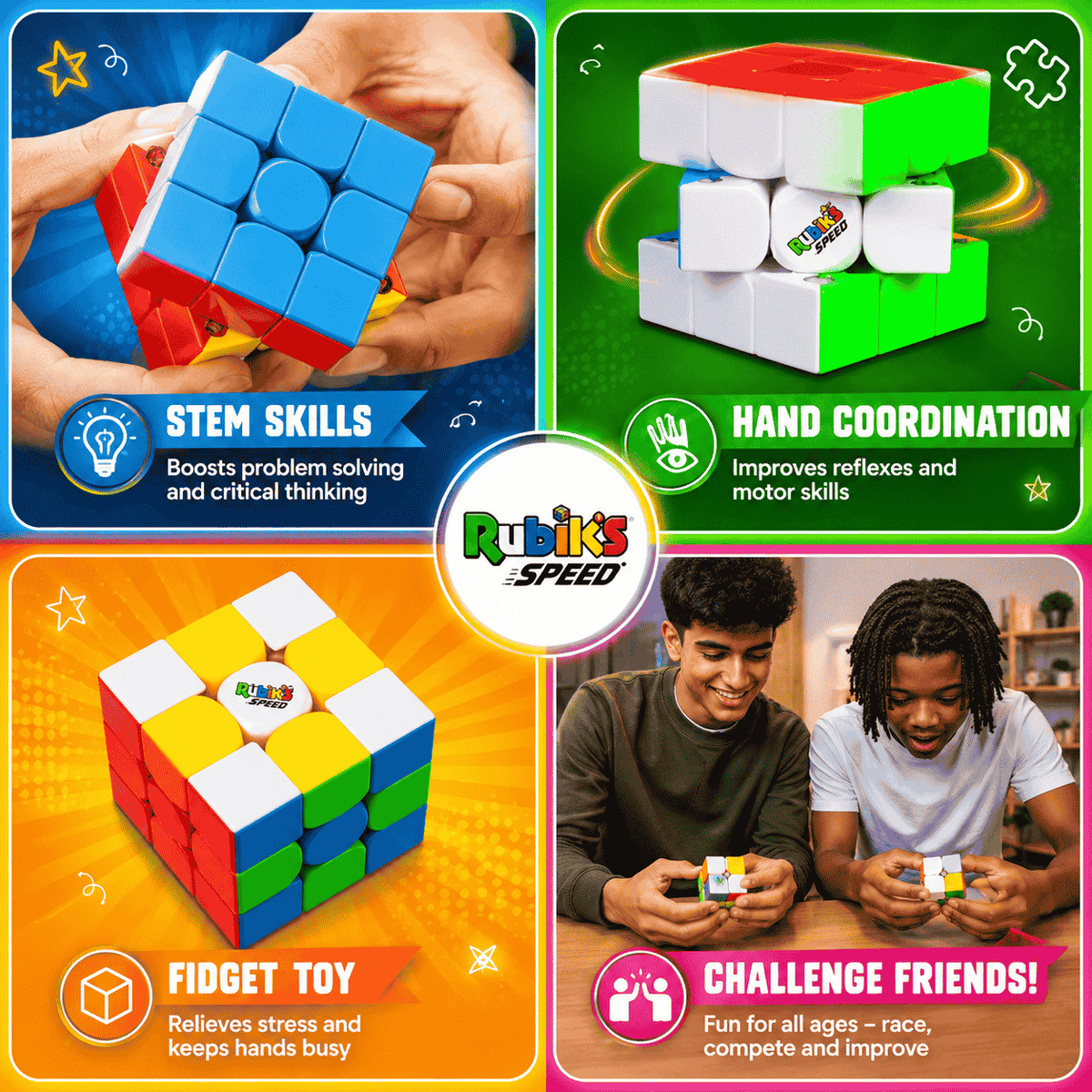 Rubik’s Cube 3x3 Speed Cube Problem-Solving Challenging Puzzle (2021)