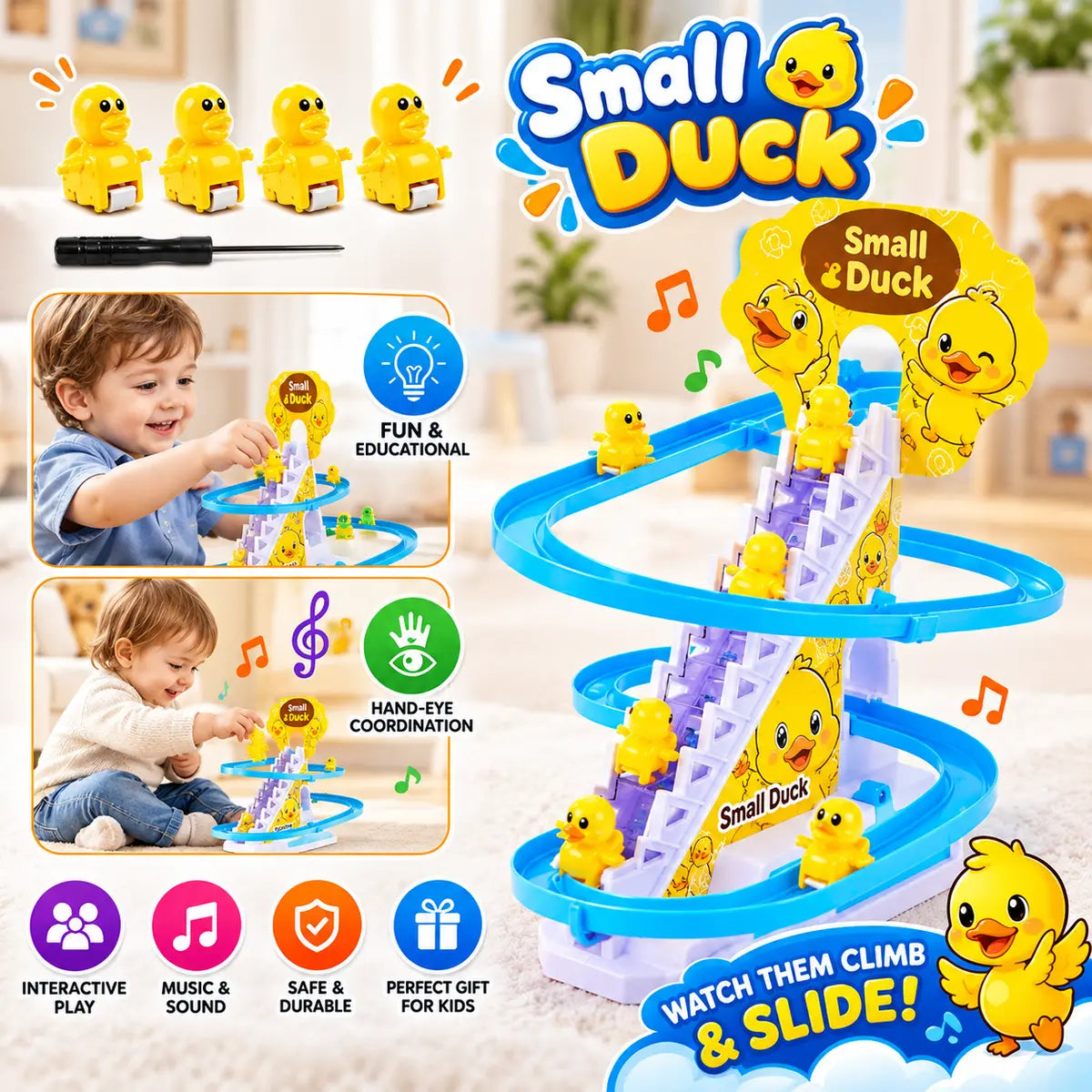 Small Ducks Climbing Stairs Toy For Kids (668-10D)
