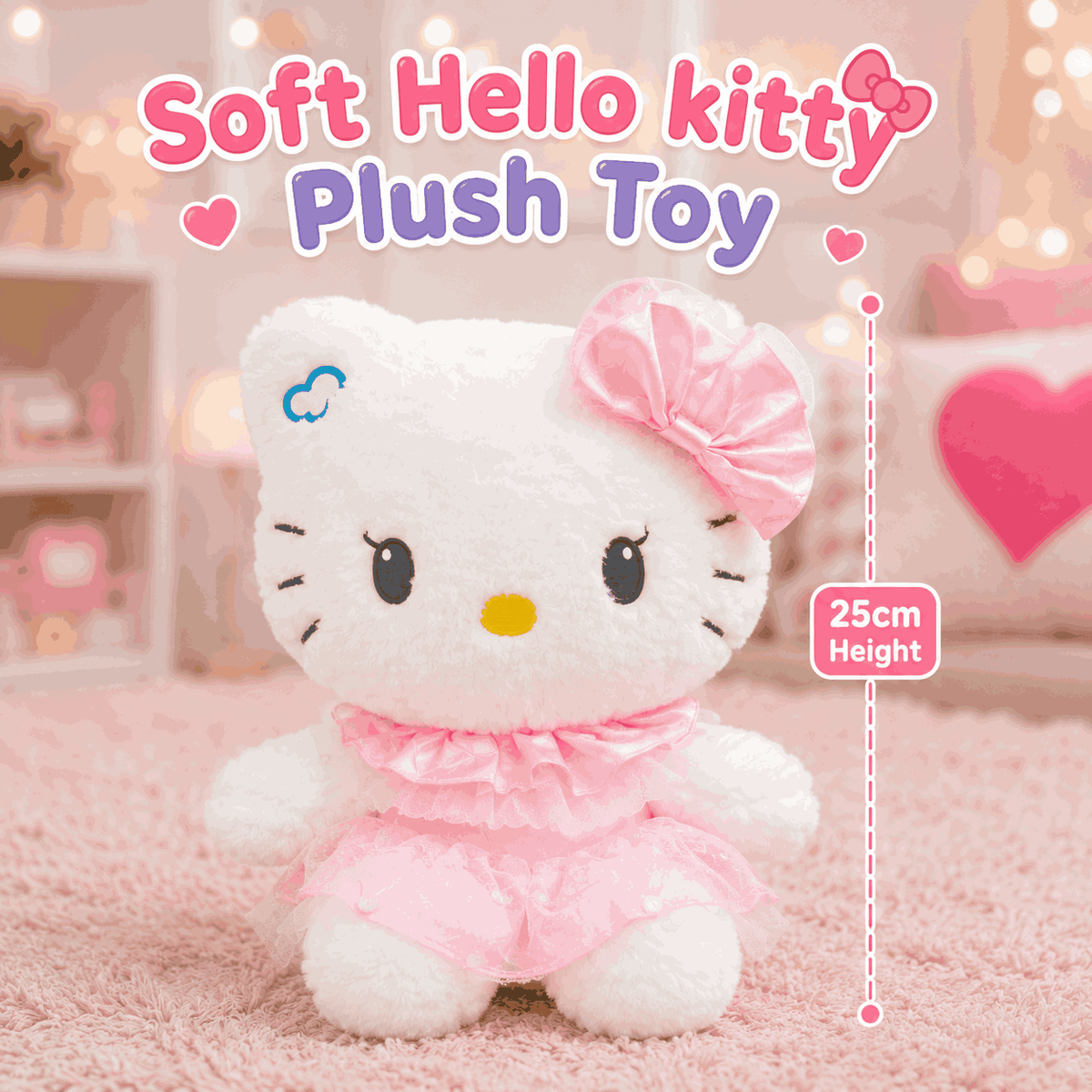 Soft Hello kitty Plush Toy for kids (25cm | LG7)