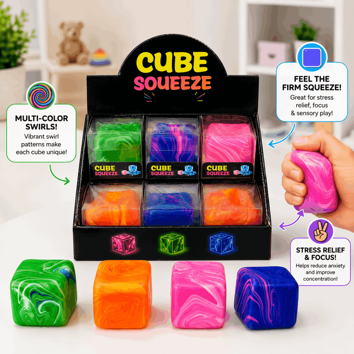 Squeeze Cube Stress Relief Toy (JSSR)