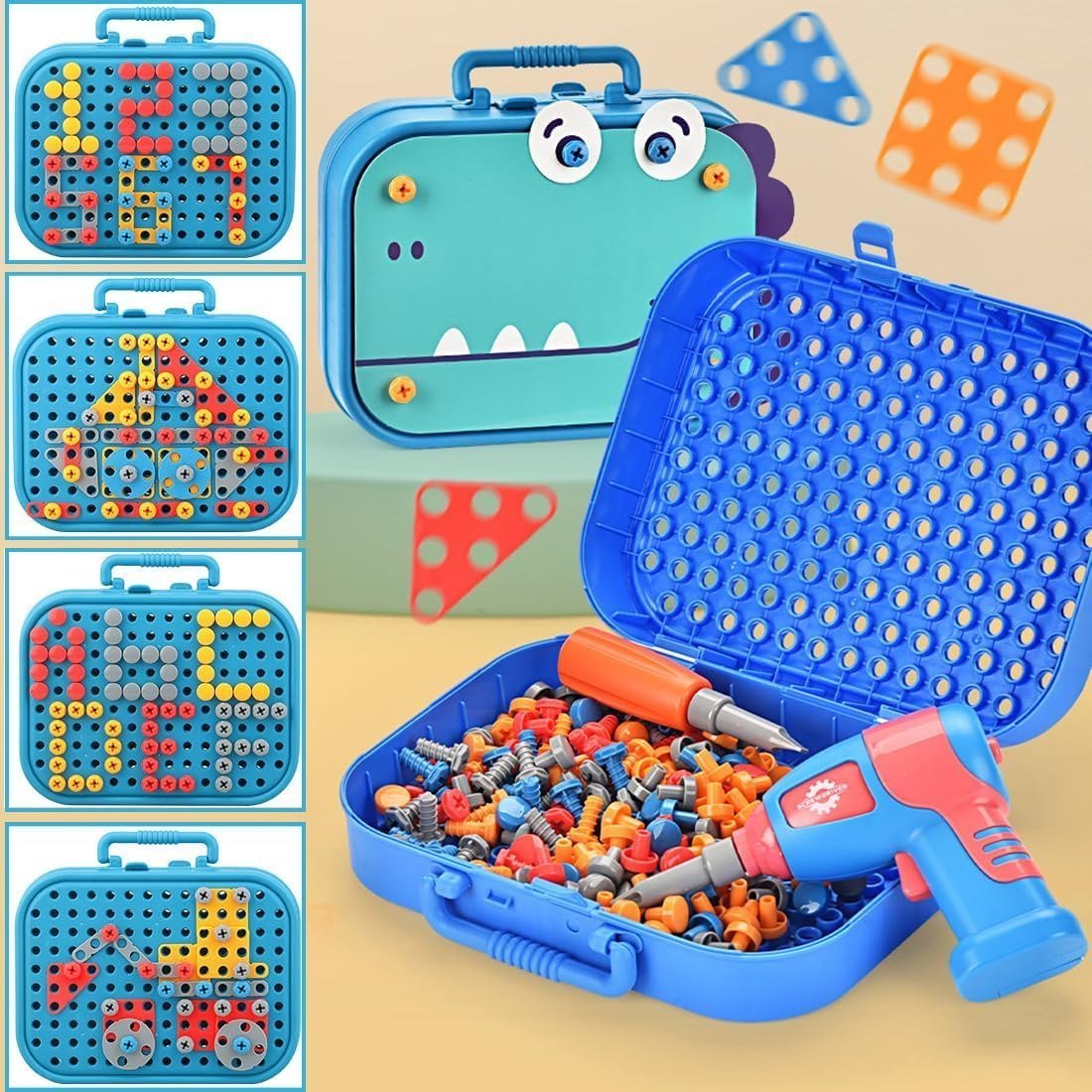 Creative 3D Drill Toy Set Space Simulation Screw Tool Box Random (232pcs)