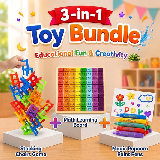 3-in-1 Kids Educational & Creative Toy Bundle (188D-60/HY-01POP/2025-22)