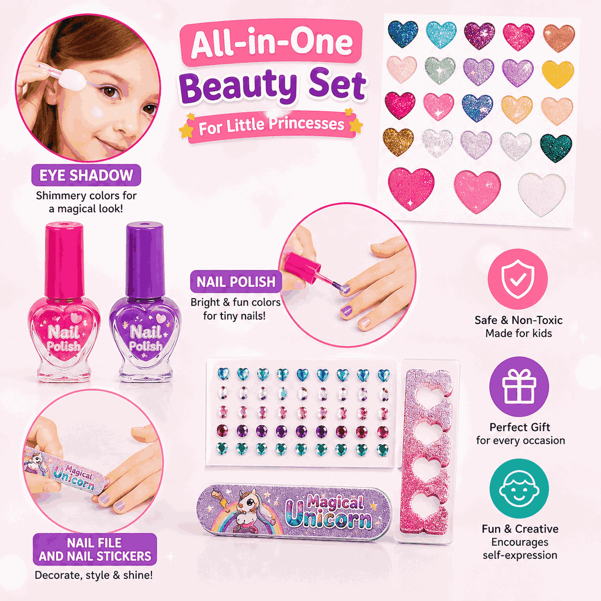 Unicorn Girls Safe & Pretend Play Cosmetic Makeup Kit (SY-2222A)