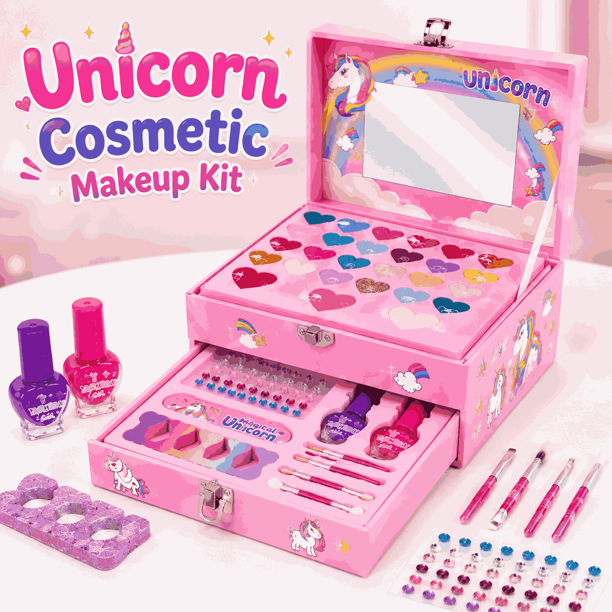 Unicorn Girls Safe & Pretend Play Cosmetic Makeup Kit (SY-2222A)