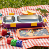 Kids Printed Stainless Steel Lunch Box (Random Design) (029-20)