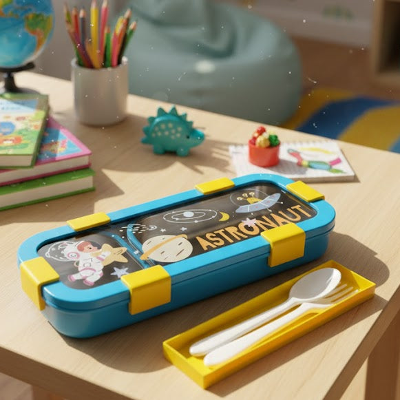 Kids Printed Stainless Steel Lunch Box (Random Design) (029-20)