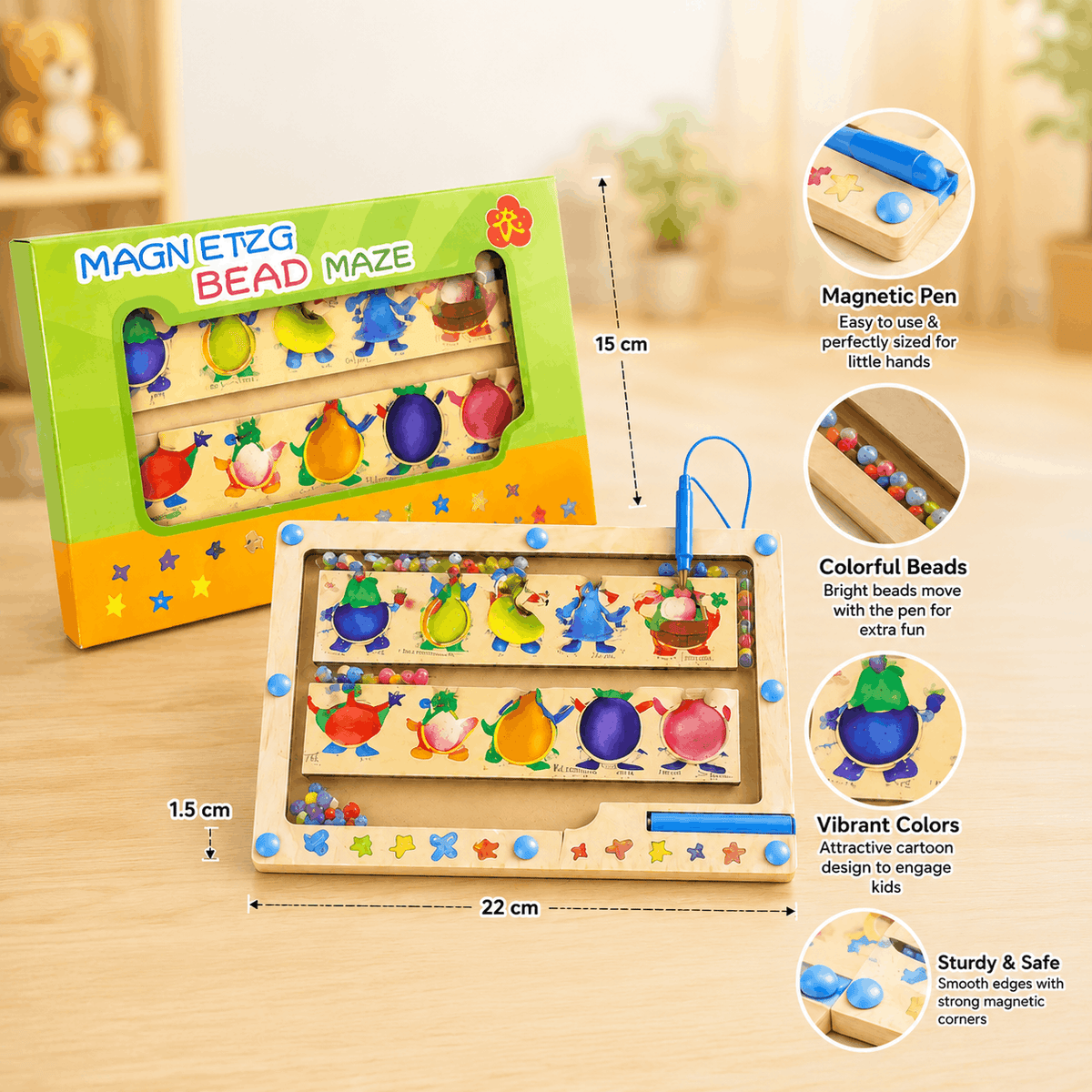 Wooden Magnetic Color Classification Maze (BTE-005C)