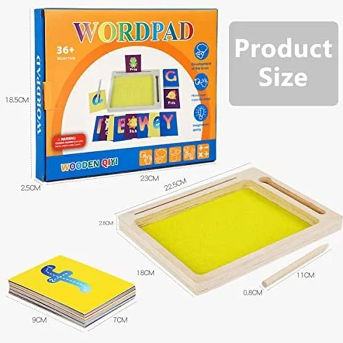 Kids Wooden Sand Tray With Wood Pen (2025-27)